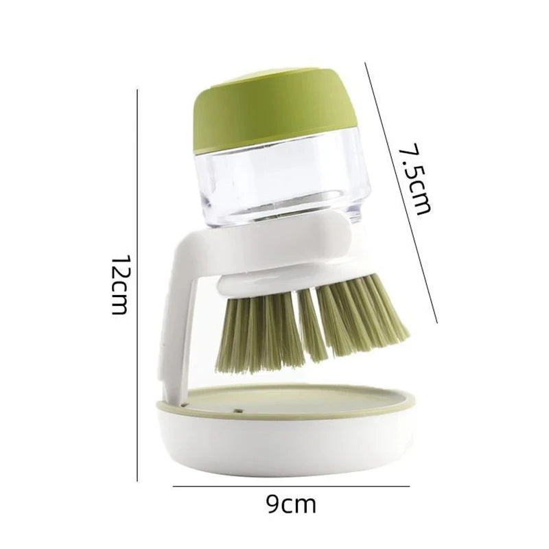 Ergonomic Soap-Dispensing Dish Brush