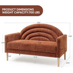Ocher Orange Linen Loveseat