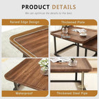 Fluted Square Nesting Table Set