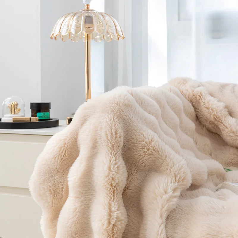 Luxury Rabbit Plush Winter Blanket