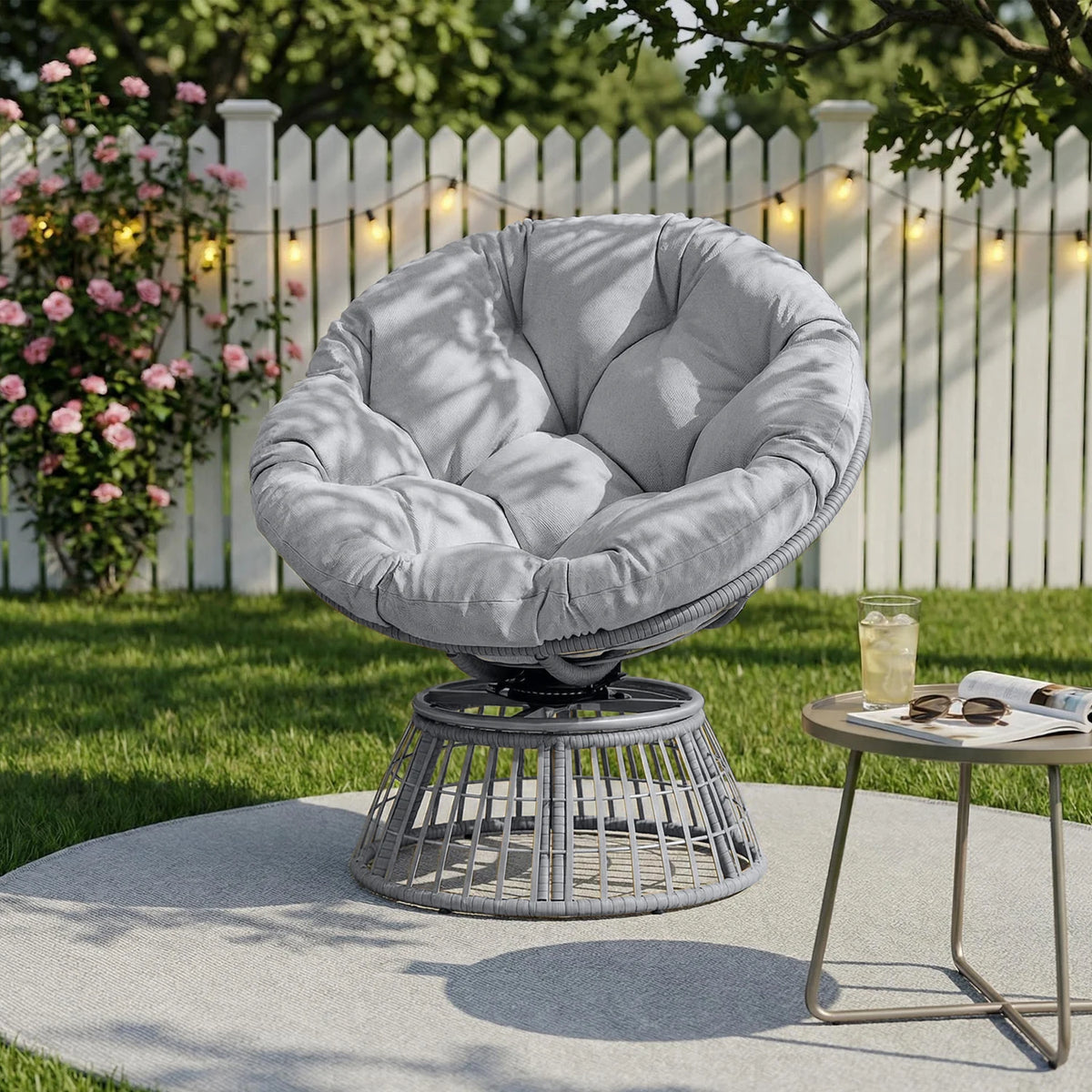 Swivel Papasan Lounge Chair