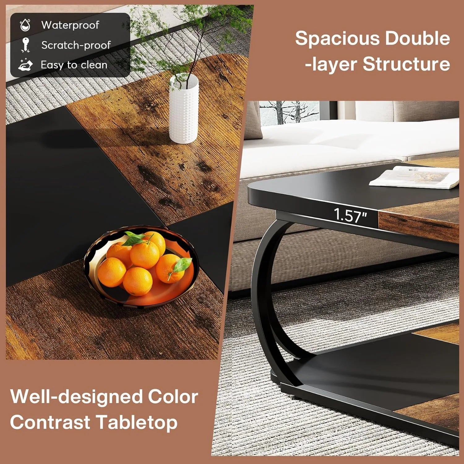 40-Inch Farmhouse Coffee Table