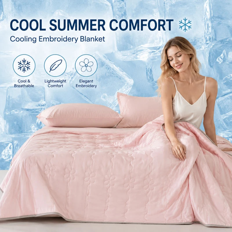 Pink Cooling Summer Blanket