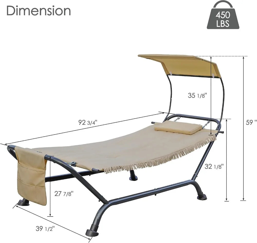 Patio Hammock With Stand & Canopy