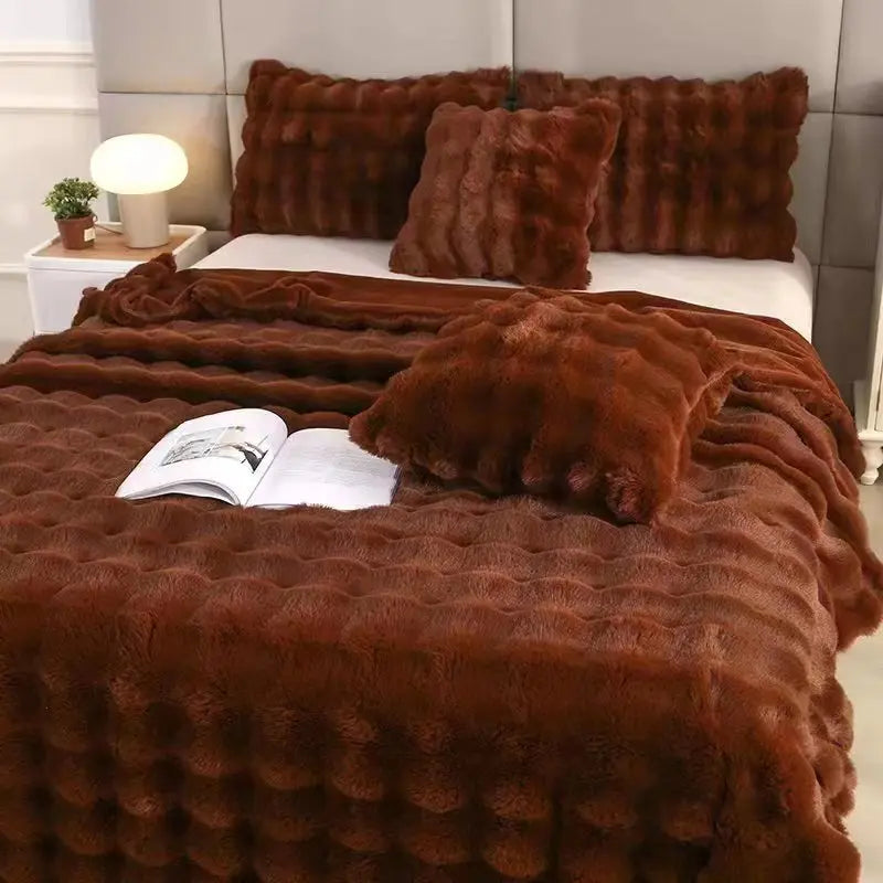 Luxury Rabbit Plush Winter Blanket