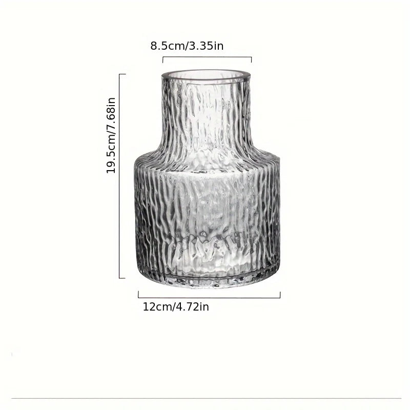 Handmade Glacier Textured Glass Vase