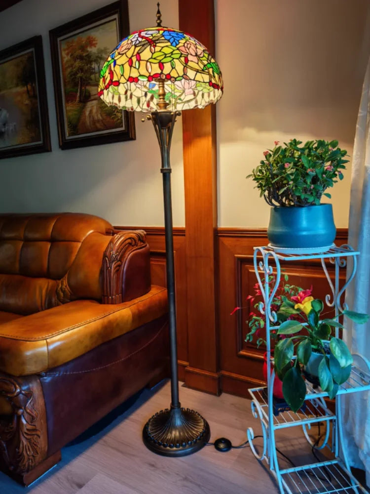 Retro Stained Glass Floor Lamp