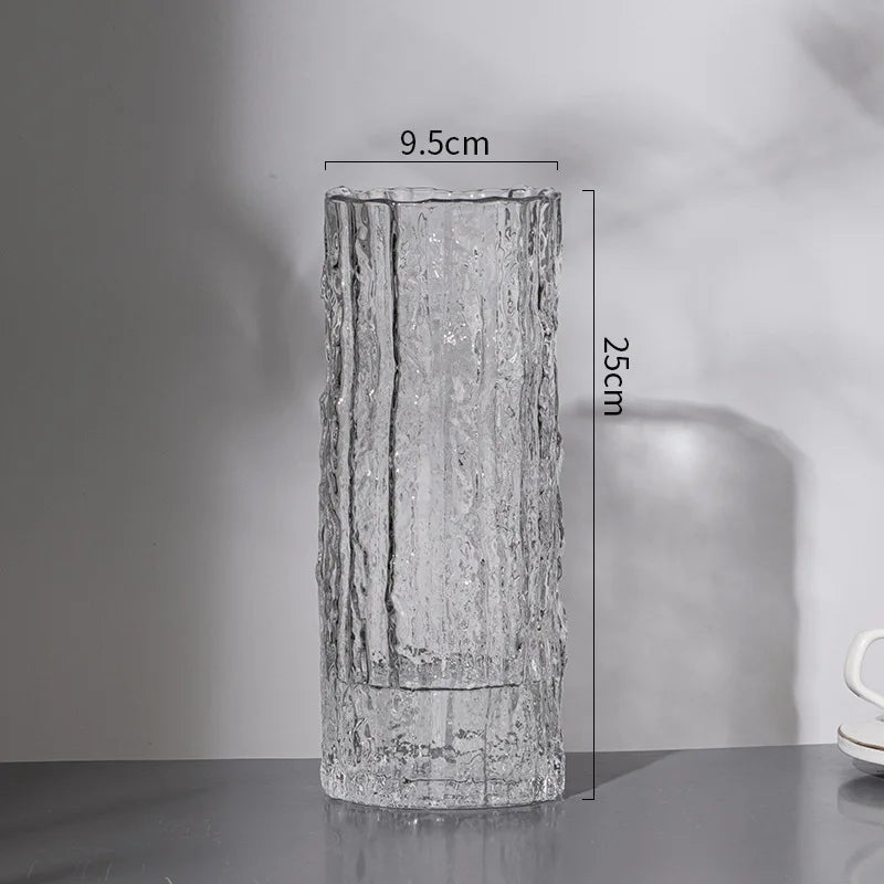 Glacier Glass Flower Vase Modern