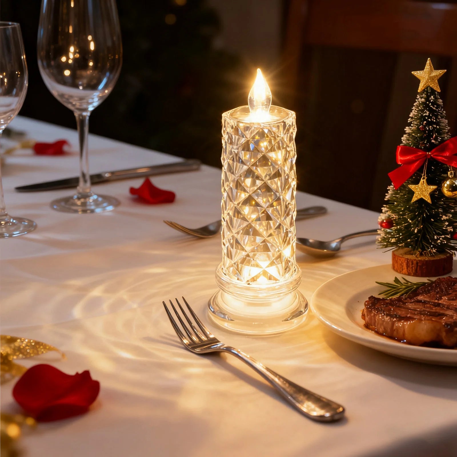 Crystal Rose LED Flameless Candle