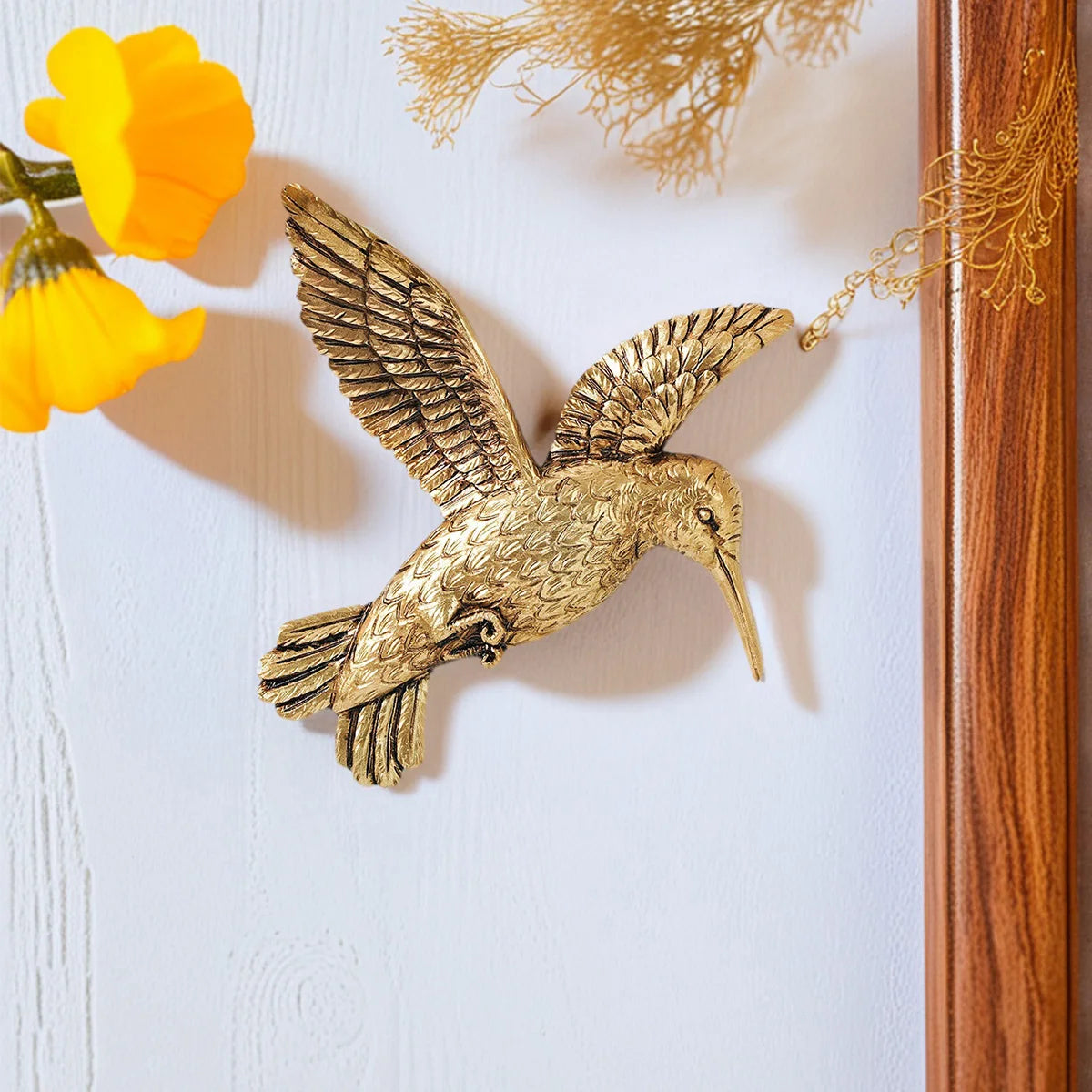 Resin Flying Hummingbird Wall Decor
