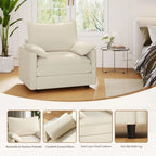 Beige Cloud Sofa Deep Comfort