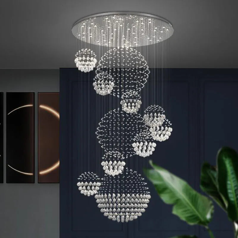Crystal Staircase Chandelier Modern Luxury