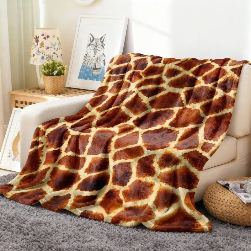 Soft Leopard Flannel Throw Blanket