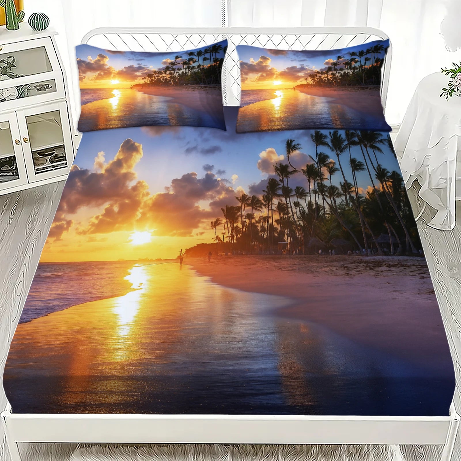 Ocean Waves Fitted Sheet Set