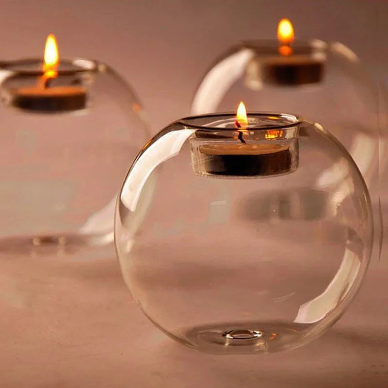Elegant Glass Tealight Candle Holder
