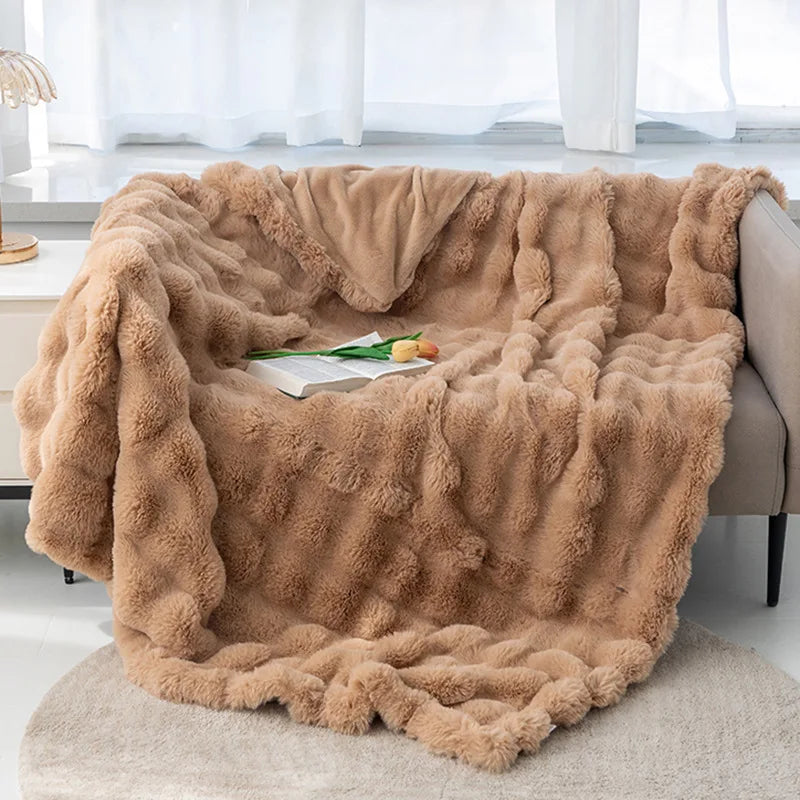 Luxury Rabbit Plush Winter Blanket