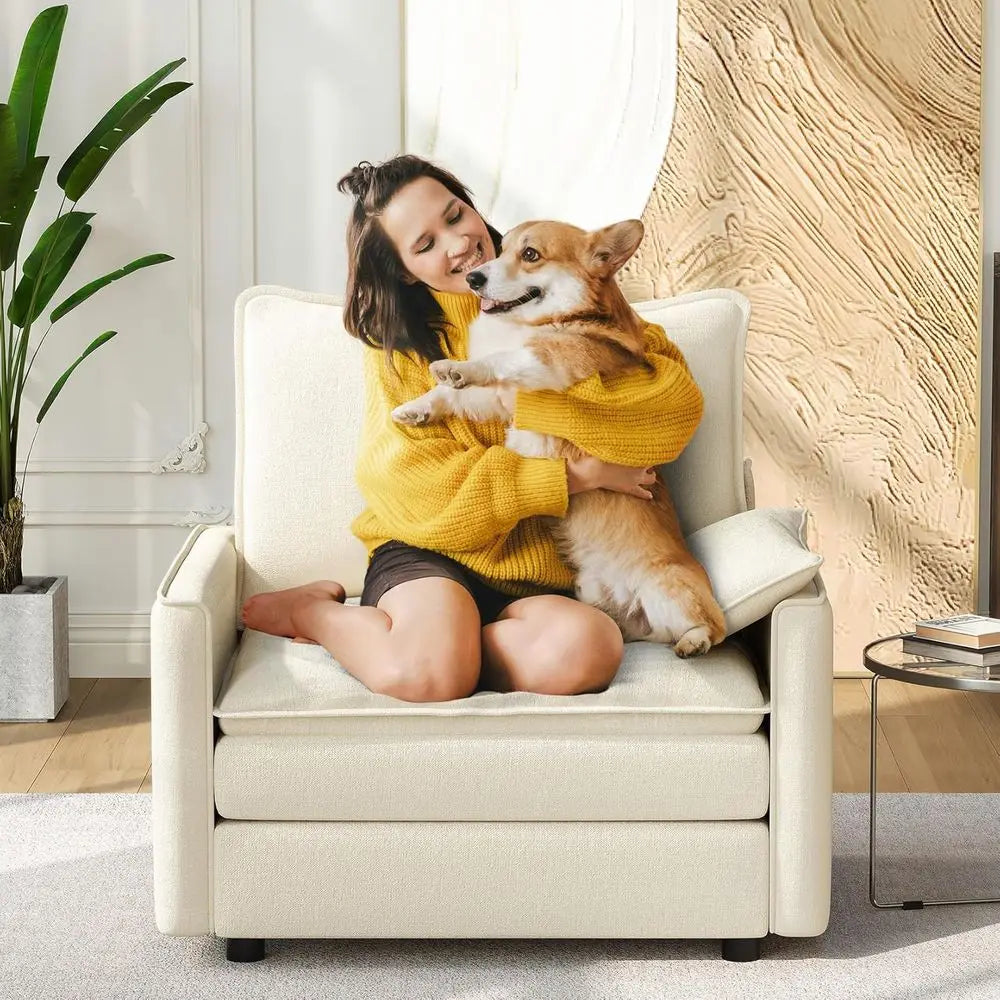 Beige Cloud Sofa Deep Comfort