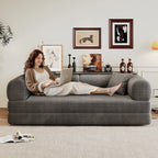 Grey Corduroy Convertible Sofa Bed
