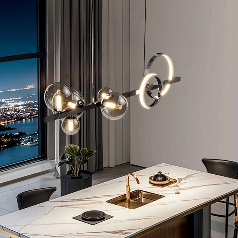 Contemporary Glass Pendant Chandelier