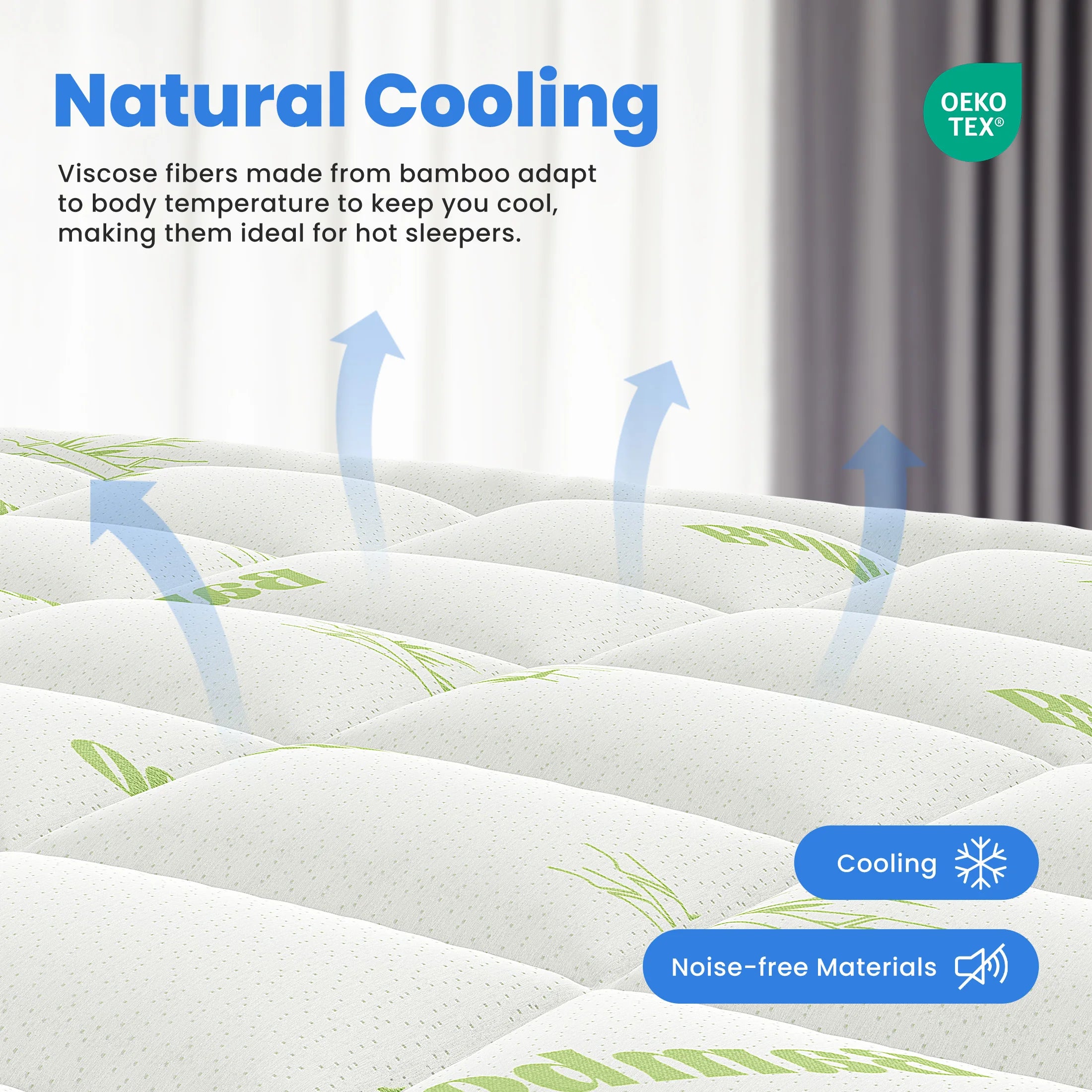Bamboo Cooling Pillow Top Topper