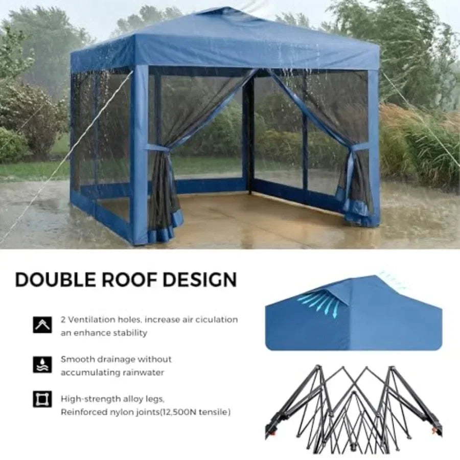 10×10 Pop-Up Gazebo Tent with Mosquito Netting