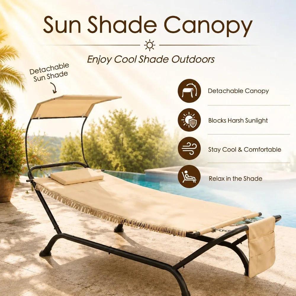 Patio Hammock With Stand & Canopy