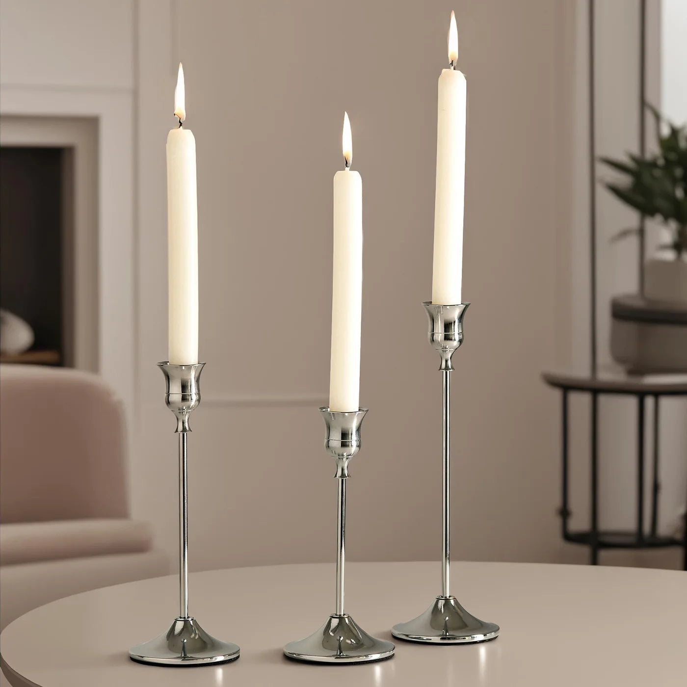 Elegant Metal Candle Holder Set