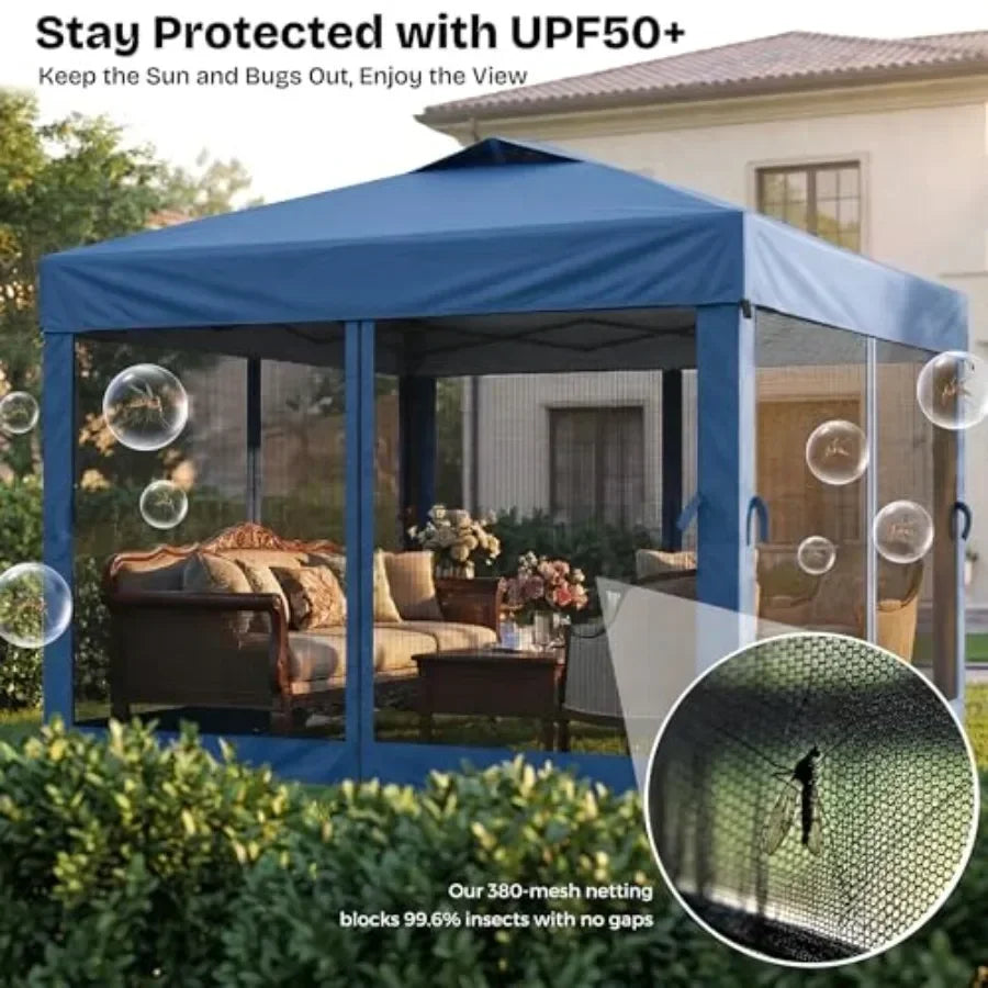 10×10 Pop-Up Gazebo Tent with Mosquito Netting
