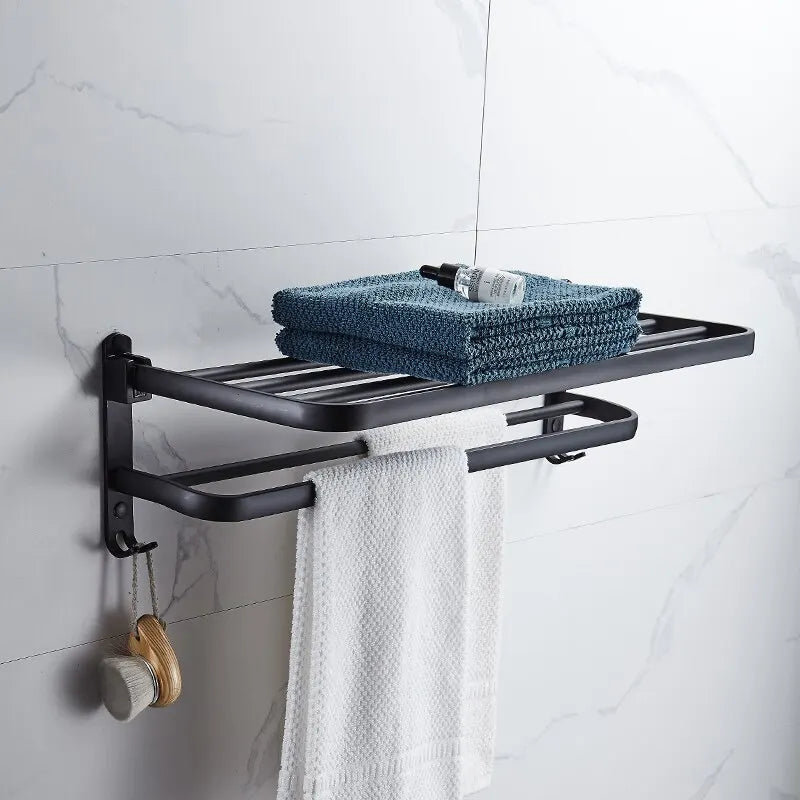 Matte Black Aluminum Towel Rack