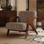 Wooden Frame Fabric Lounge Chair