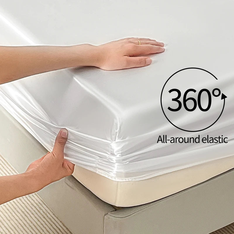 Soft Satin Fitted Bed Sheets