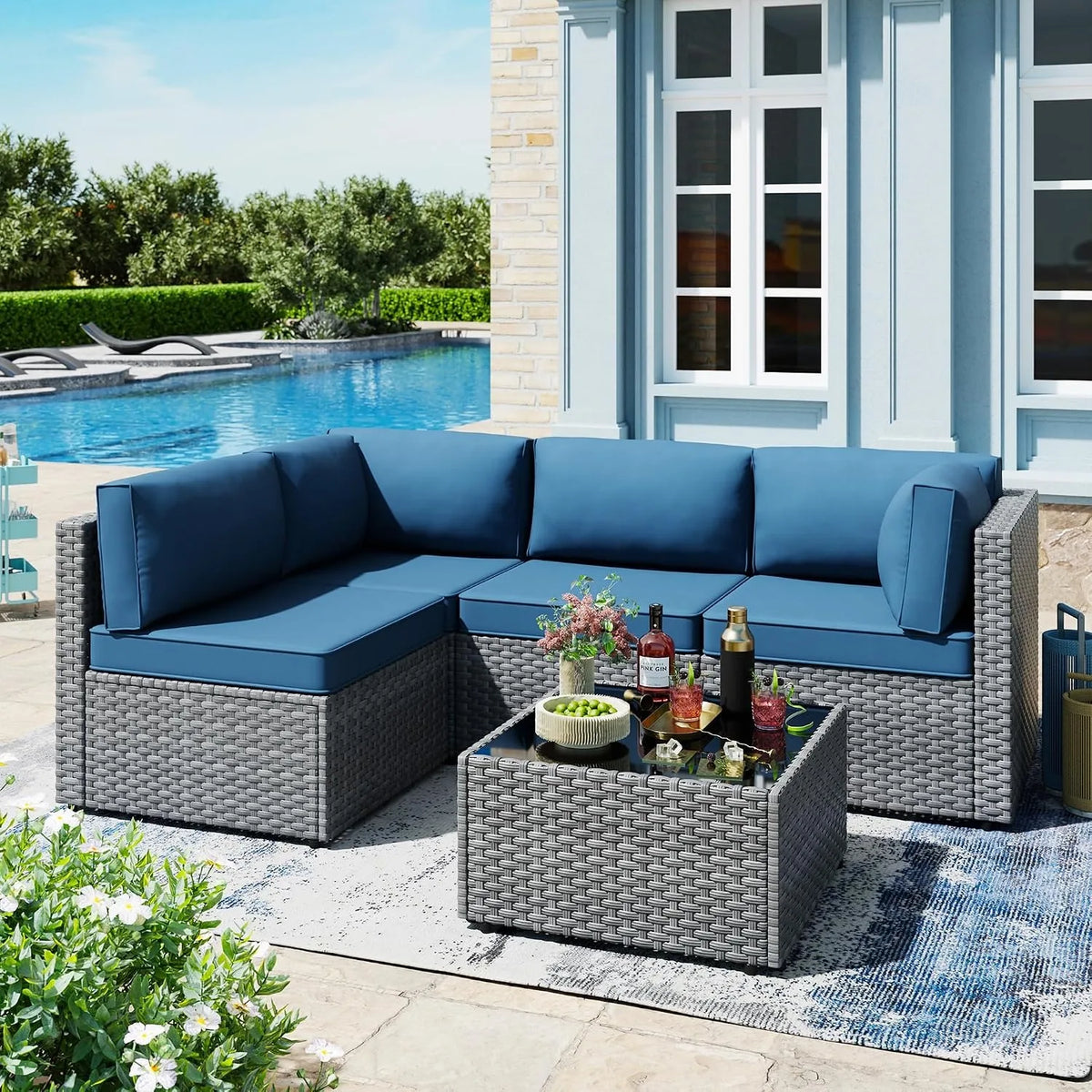 5-Piece Rattan Patio Furniture Set