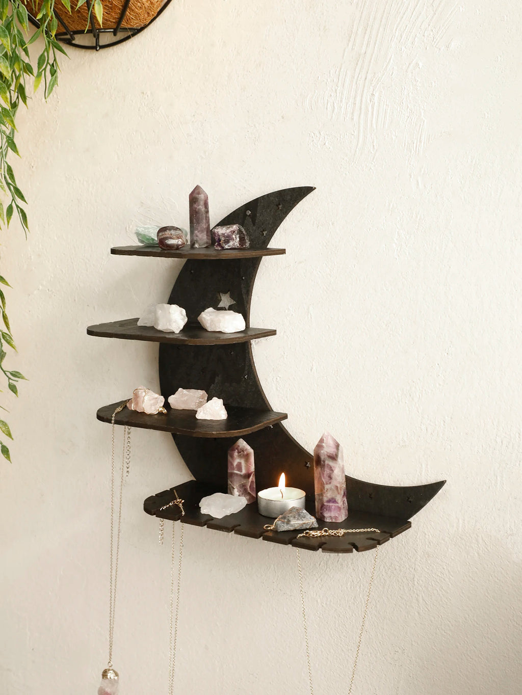 Moon Shaped 4-Tier Wall Shelf
