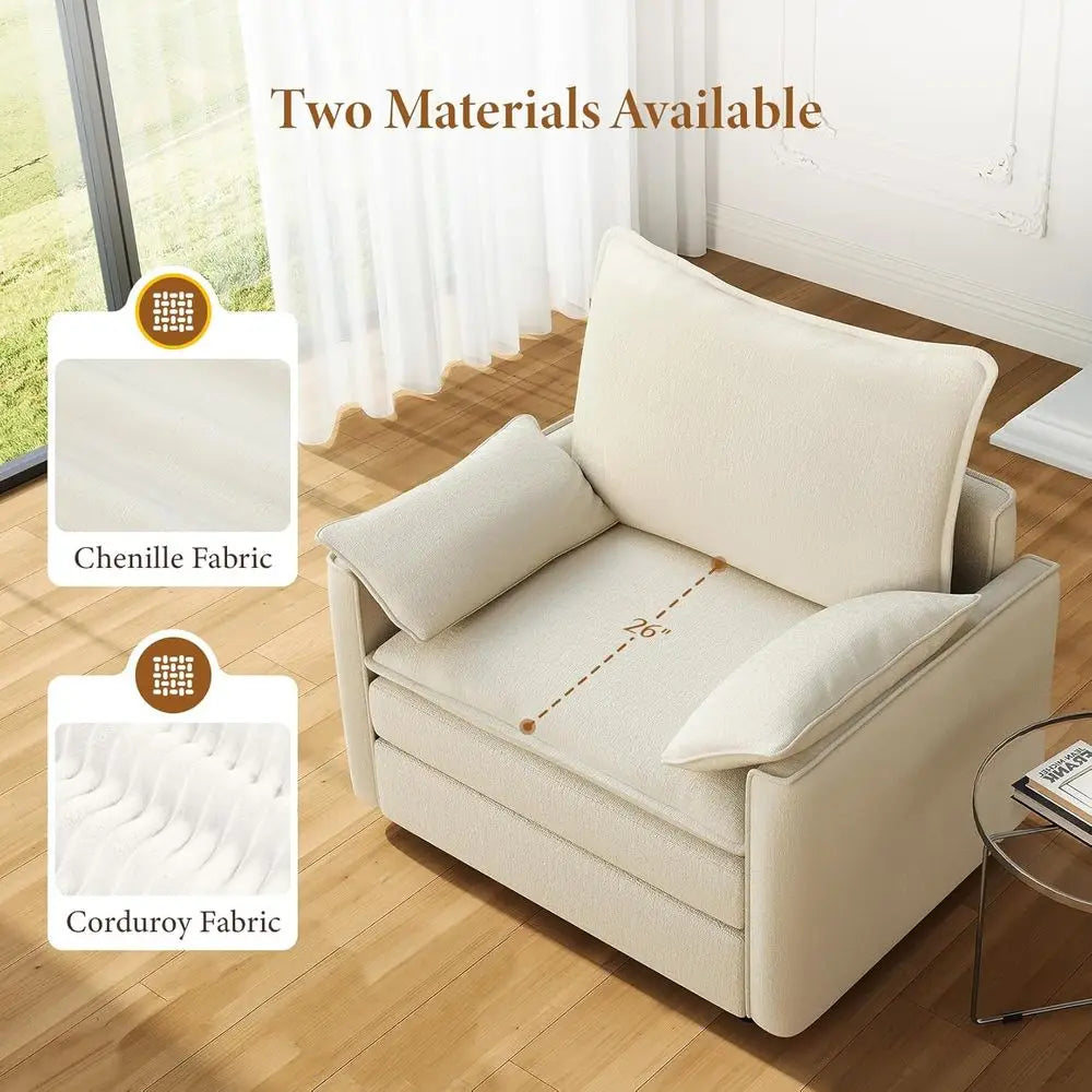 Beige Cloud Sofa Deep Comfort