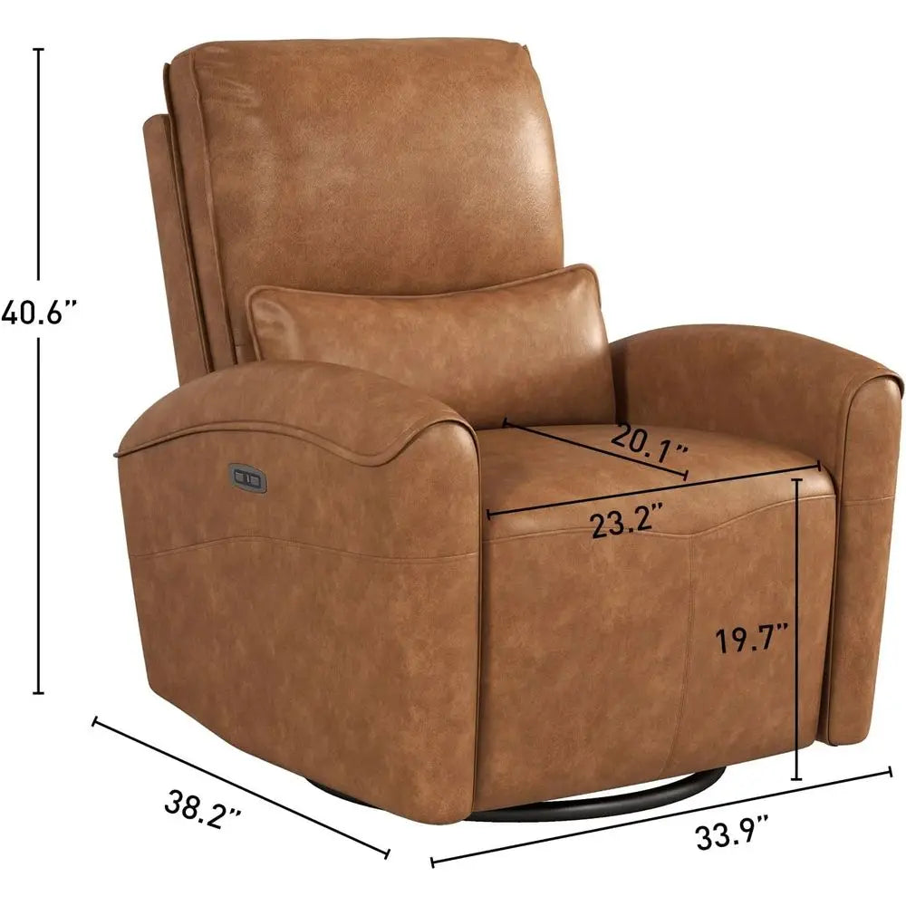 Swivel Glider Recliner with USB