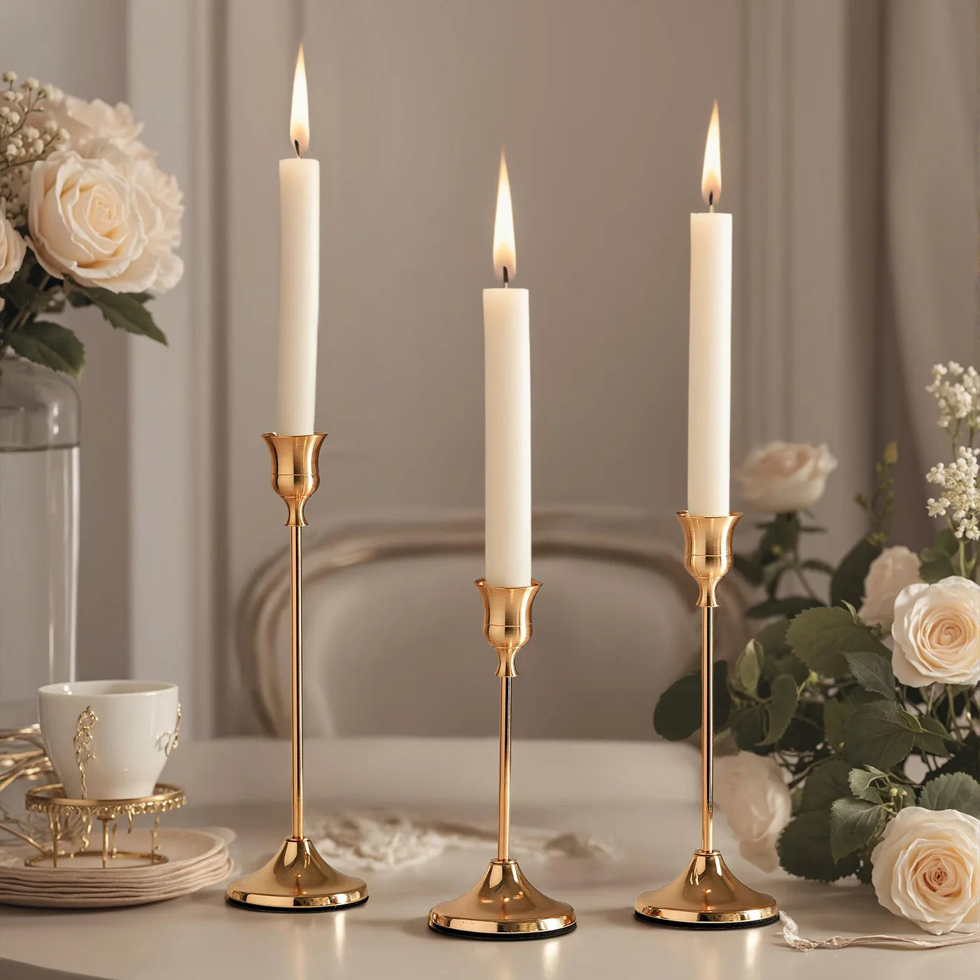 Elegant Metal Candle Holder Set
