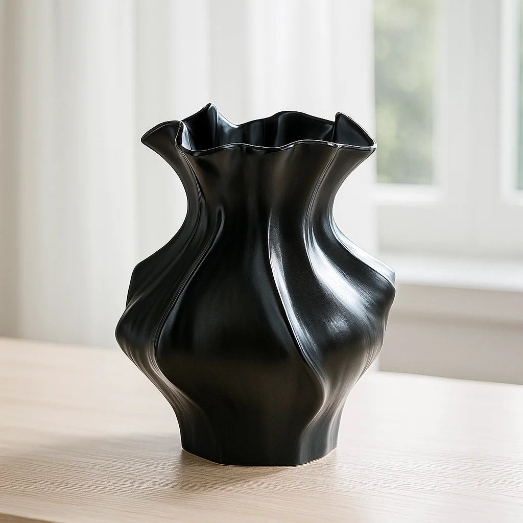 Nordic Wave Ceramic Vase