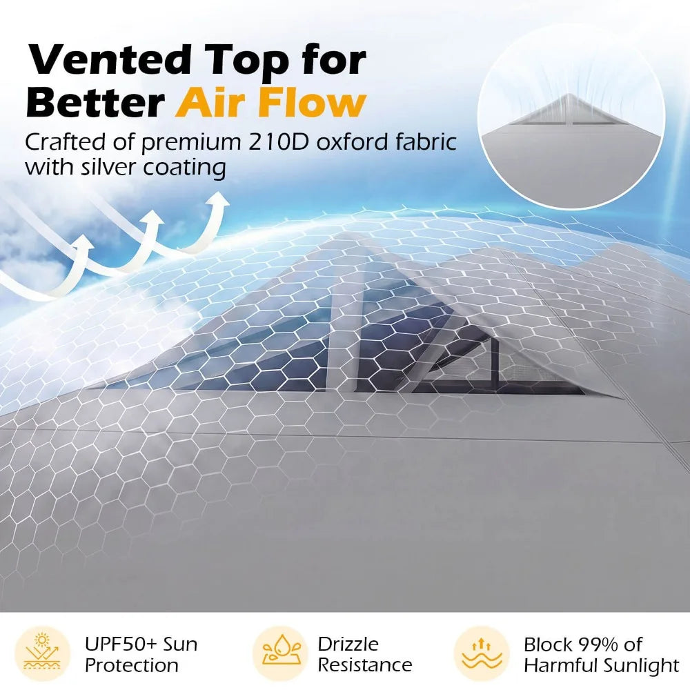 10×10 ft Pop-Up Canopy Tent with Wheeled Carry Bag
