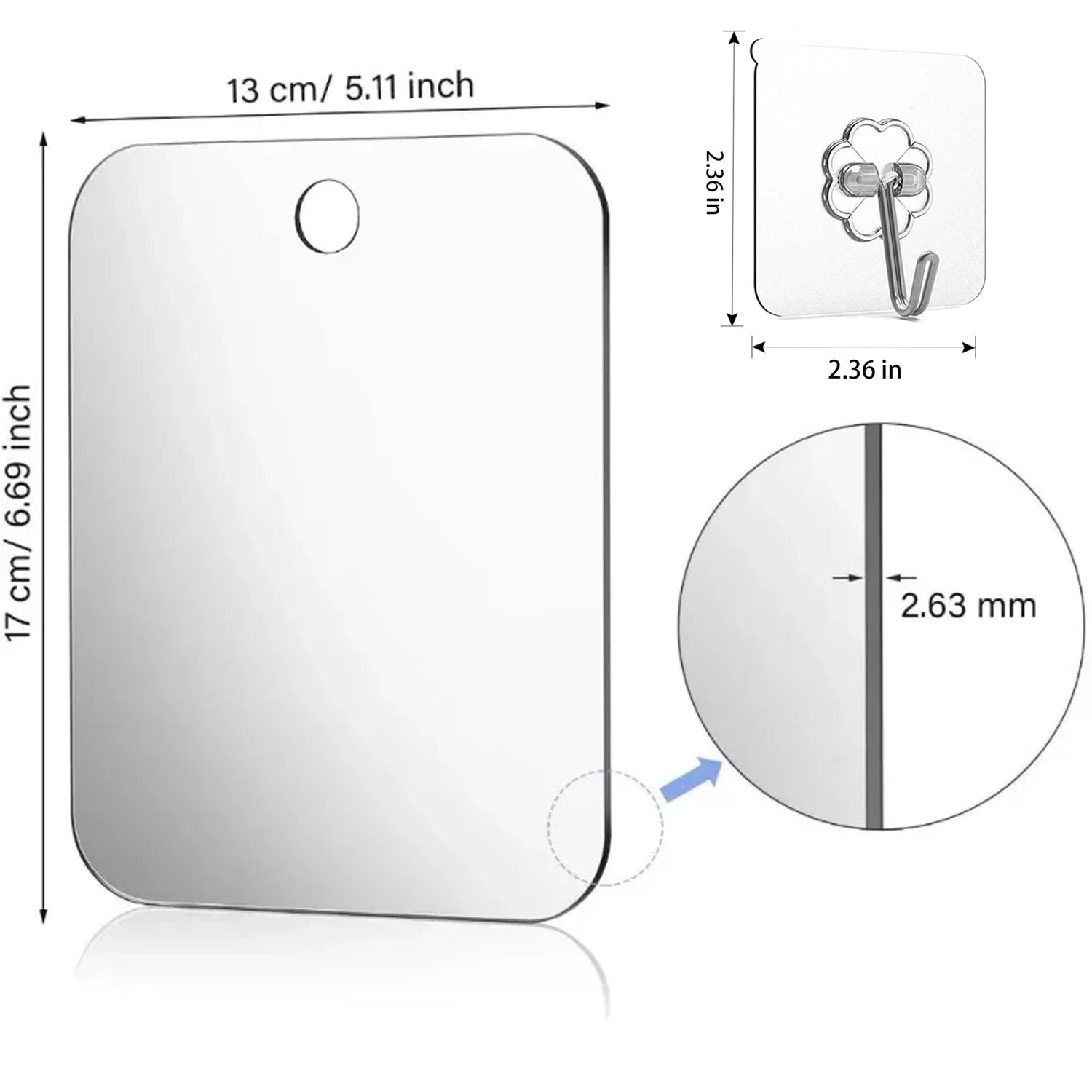 Portable Travel Acrylic Mirror Shaver