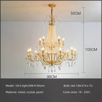 Gold Crystal Candle Chandelier Luxury