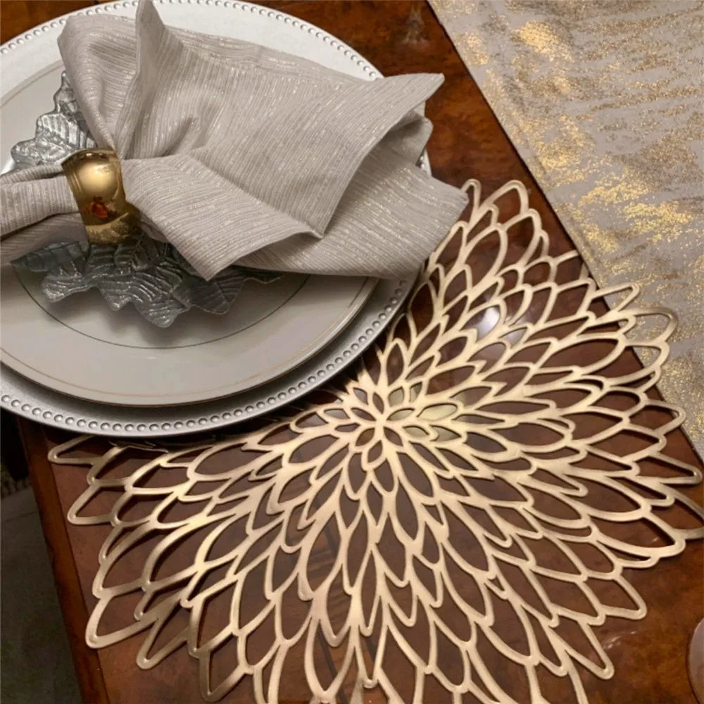 Gold Round PVC Table Placemats