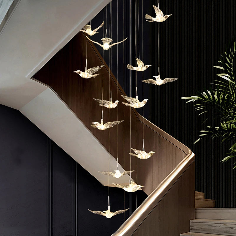 LED Bird Pendant Chandelier