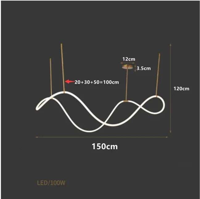 Modern Minimalist Hose Chandelier