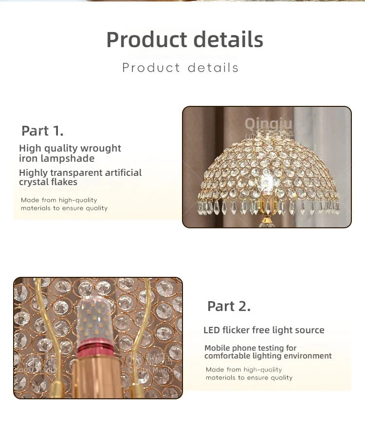 French Luxury Glass LED Floor Lamp