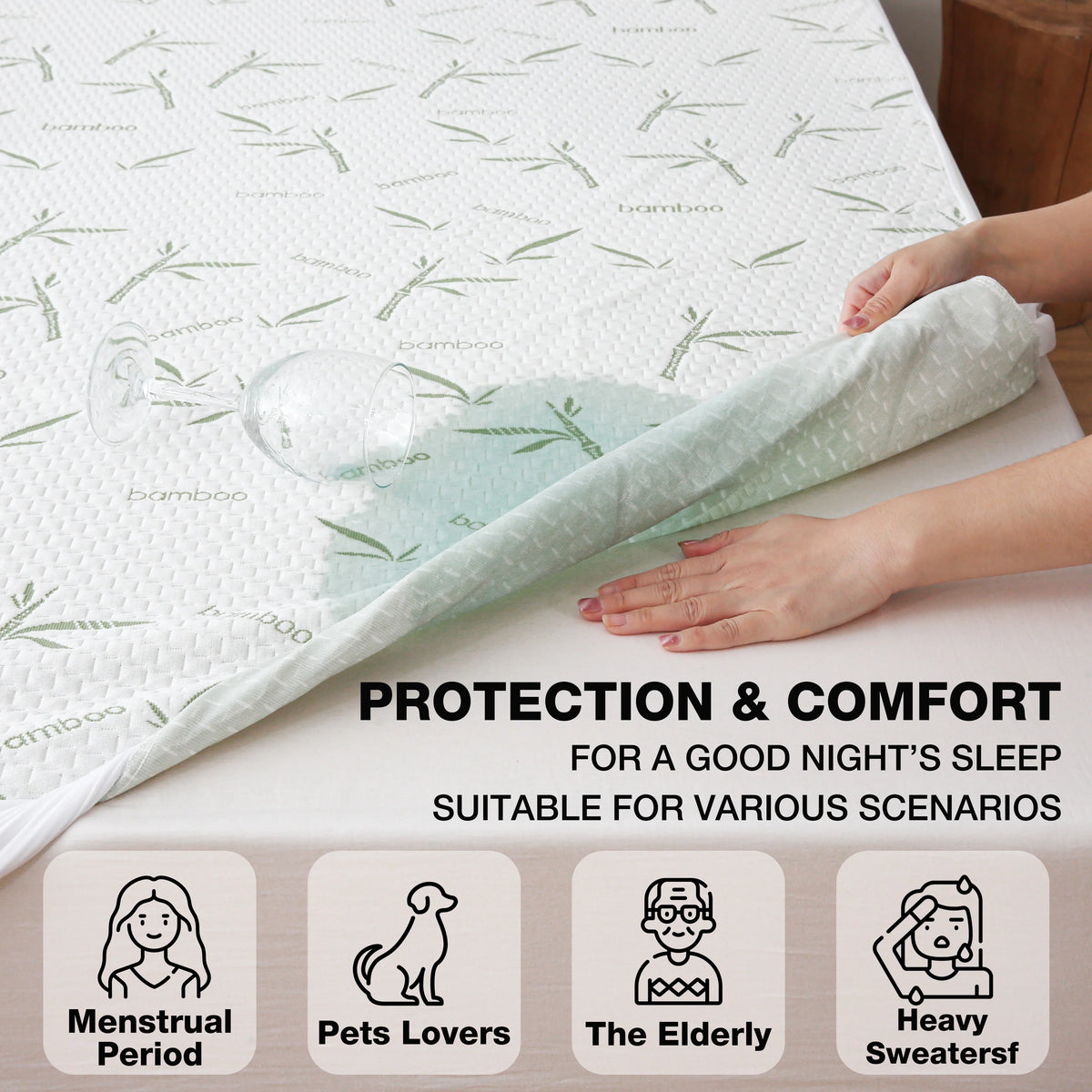 Bamboo Waterproof Cooling Mattress Protector