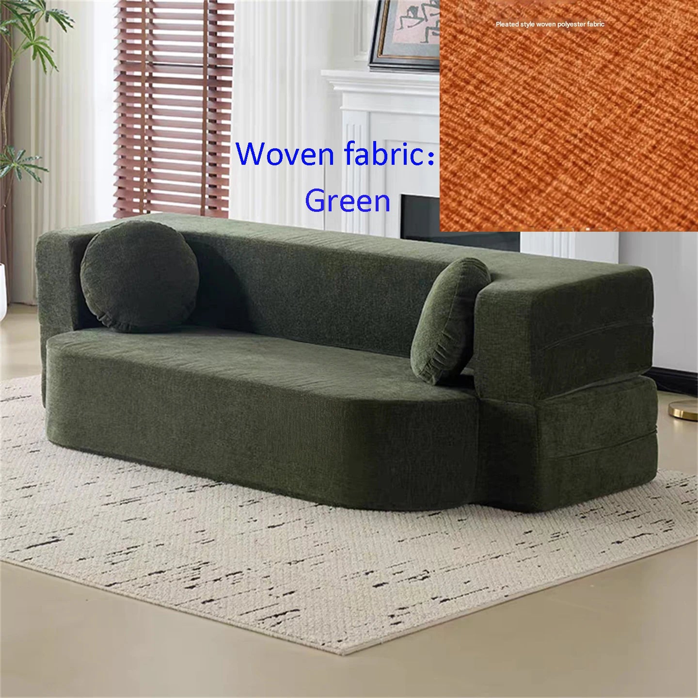 Compact Fabric Sofa Bed