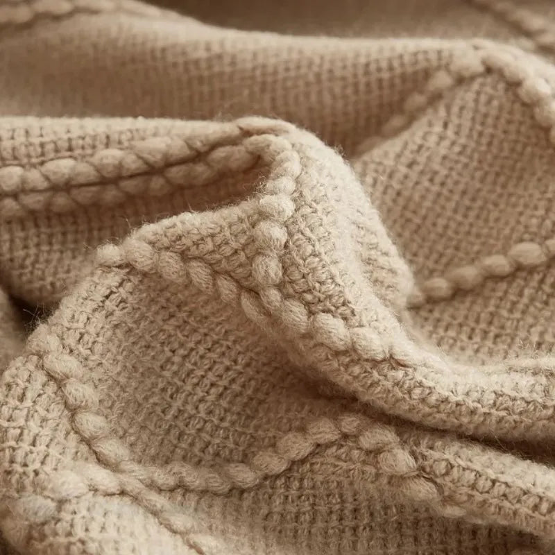 Oversized Boho Knit Throw Blanket