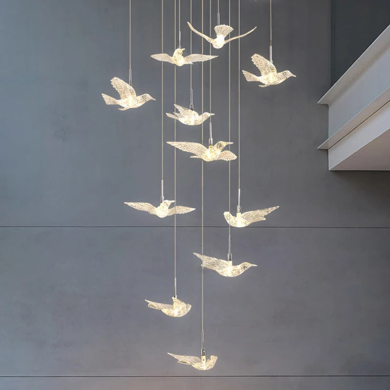 LED Bird Pendant Chandelier