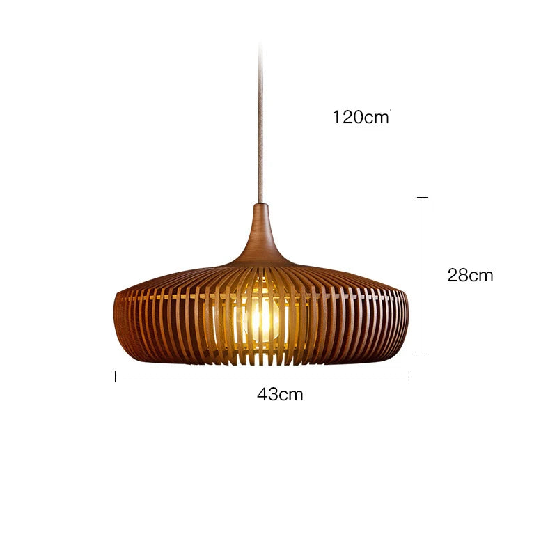 Wabi-Sabi Hollowed Wooden Pendant Light