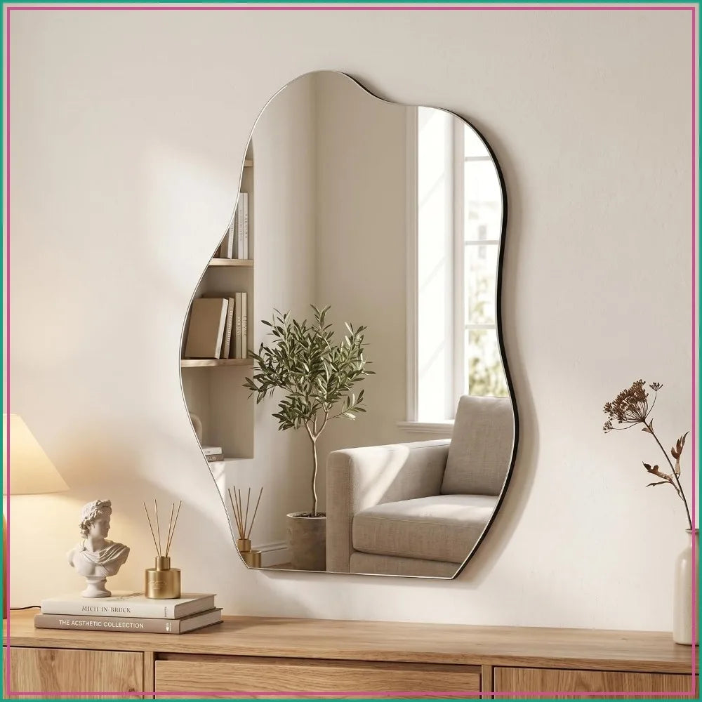 Modern Black Wood Mirror 22x32